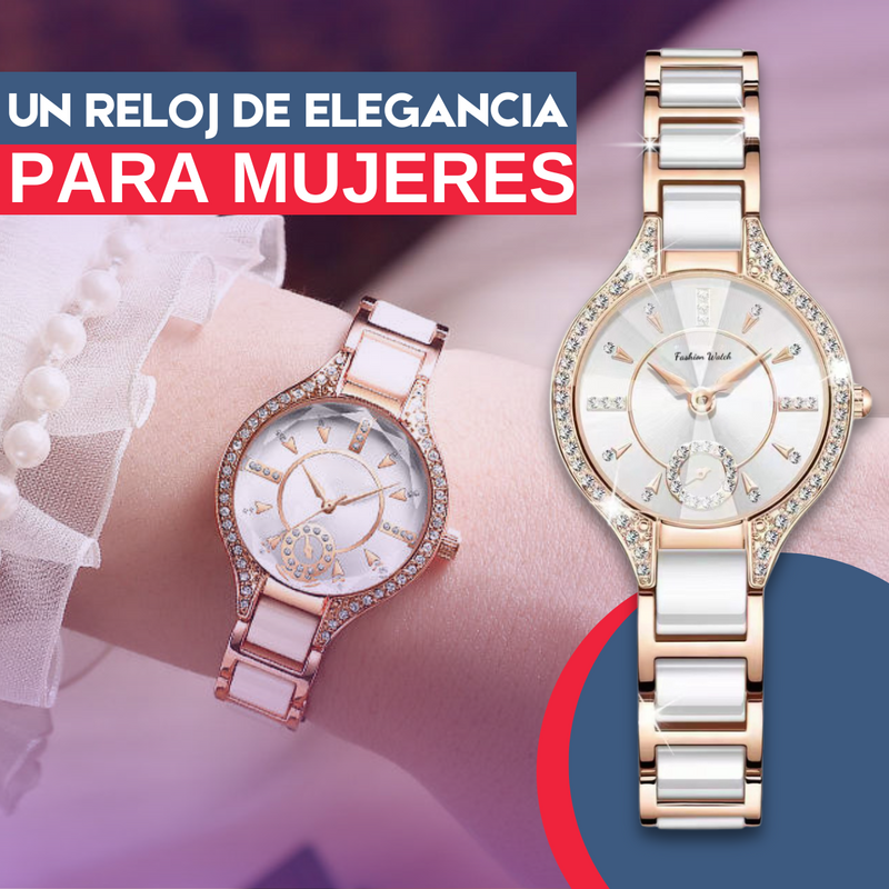 Reloj elegante de blanco mármol