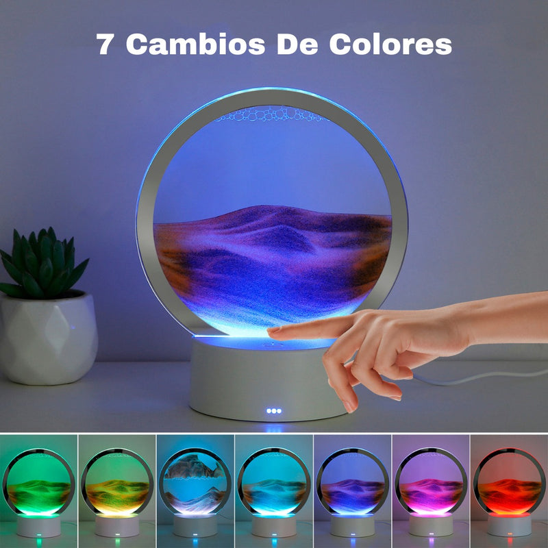 Reloj 3D luz led arena base