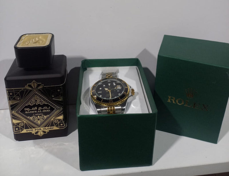 PERFUME LATAFFAOUDFORGLORY + RELOJ ROLEX
