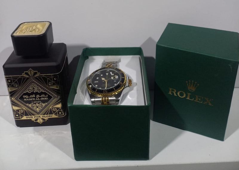 PERFUME LATAFFAOUDFORGLORY + RELOJ ROLEX