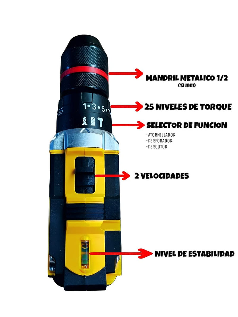 Juego de Taladro Inalámbrico 36V